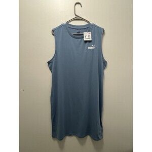 PUMA Women's Sleeveless Zen Blue Essentials  DRESS Cotton Stretch Size Large NWT